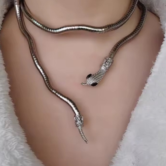 Anthropologie Jewelry - Serpenti silver Magic Snake Cool Bendy Multilayer Necklace